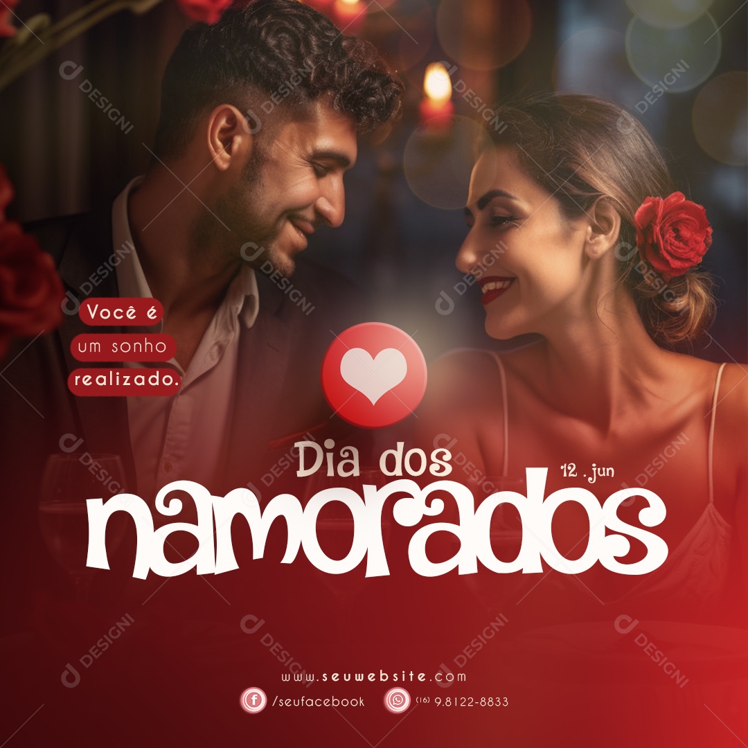 Dia dos Namorados 12 de Junho Social Media PSD Editável