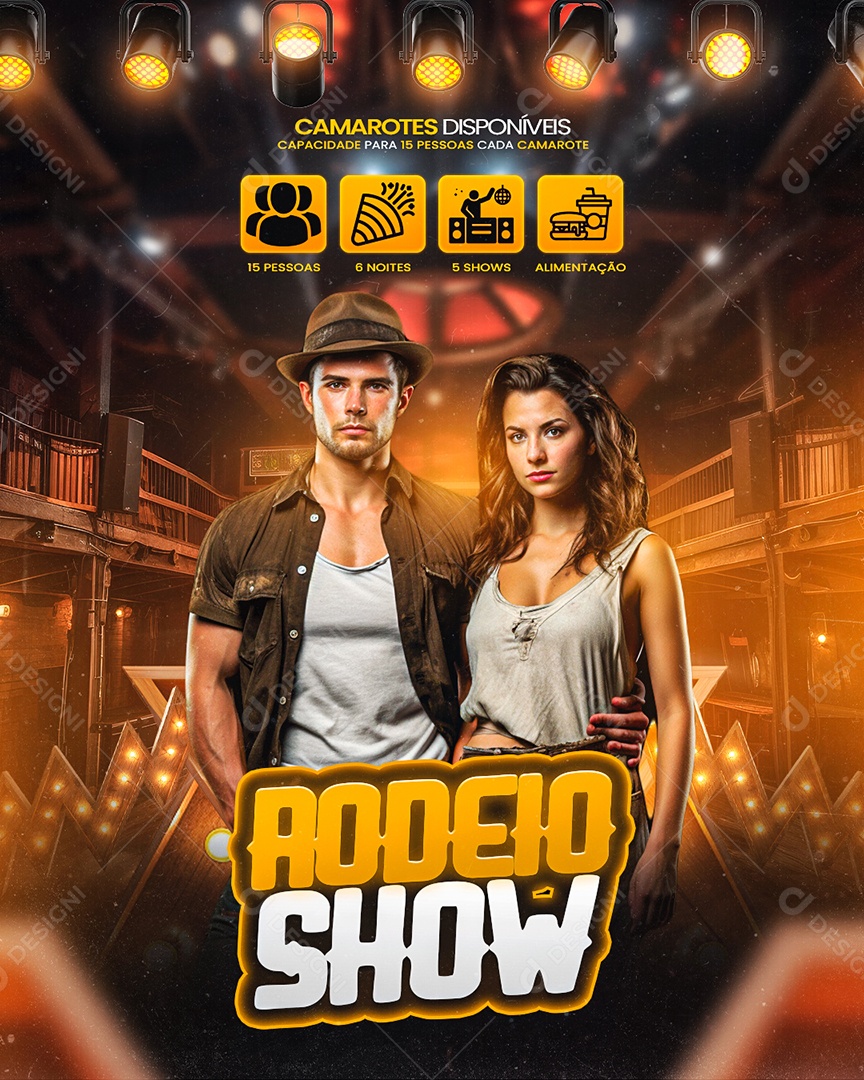 Flyer Rodeio Show Social Media PSD Editável