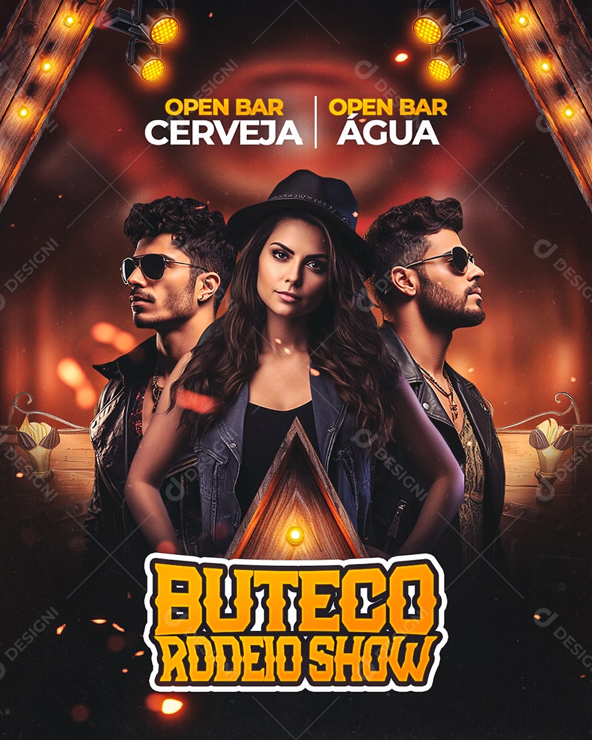 Flyer Buteco Rodeio Show Social Media PSD Editável