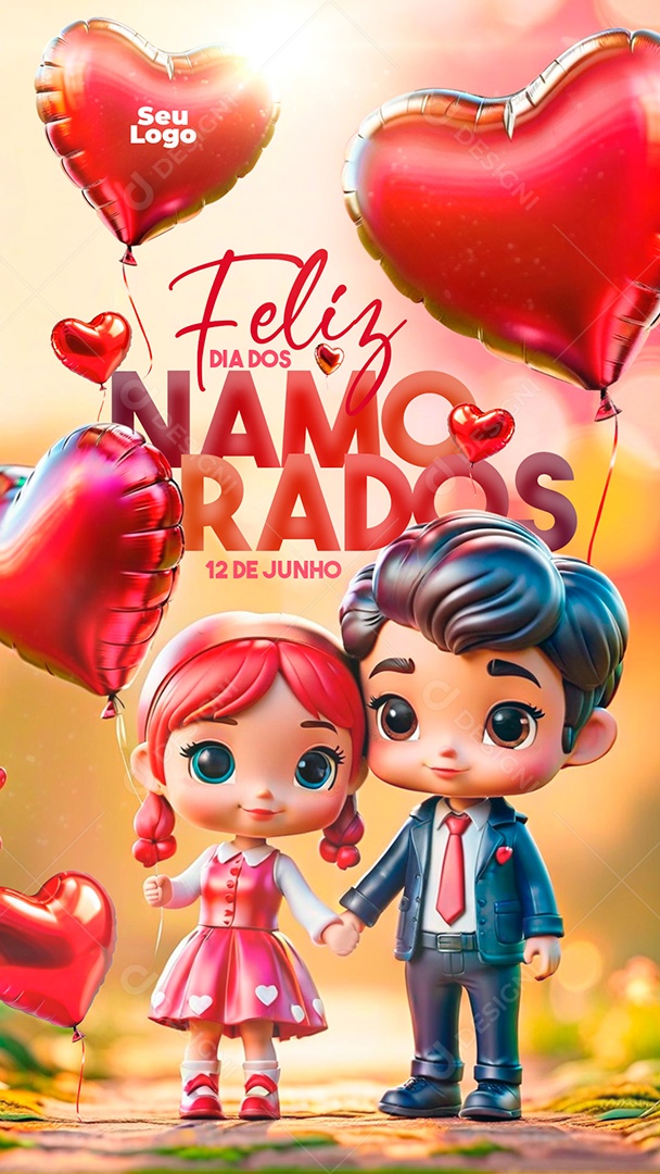 Story Dia dos Namorados 12 de Junho Social Media PSD Editável