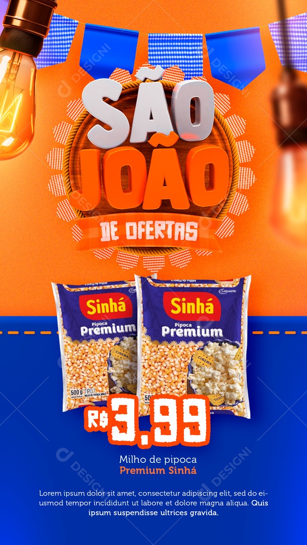 Story São João Ofertas Arretadas pra Oce Aproveitar Social Media PSD Editável