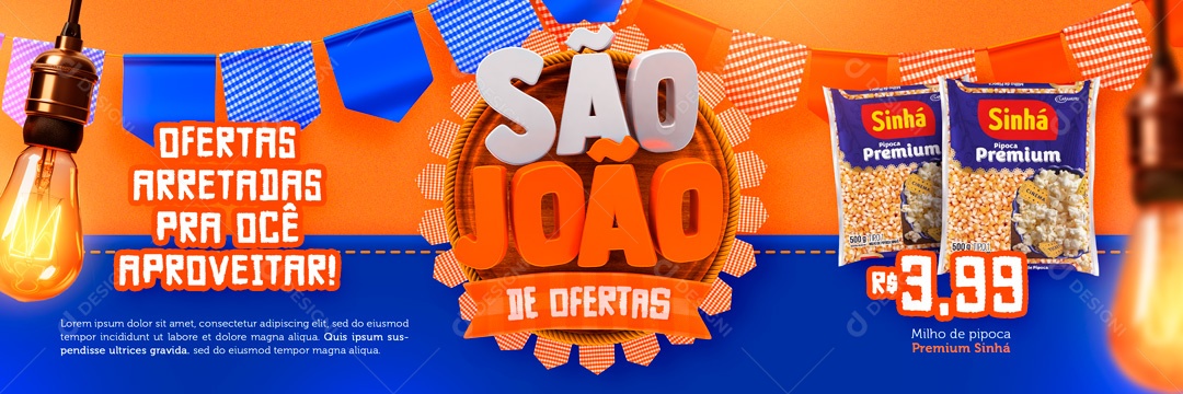 Carrossel São João Ofertas Arretadas pra Oce Aproveitar Social Media PSD Editável