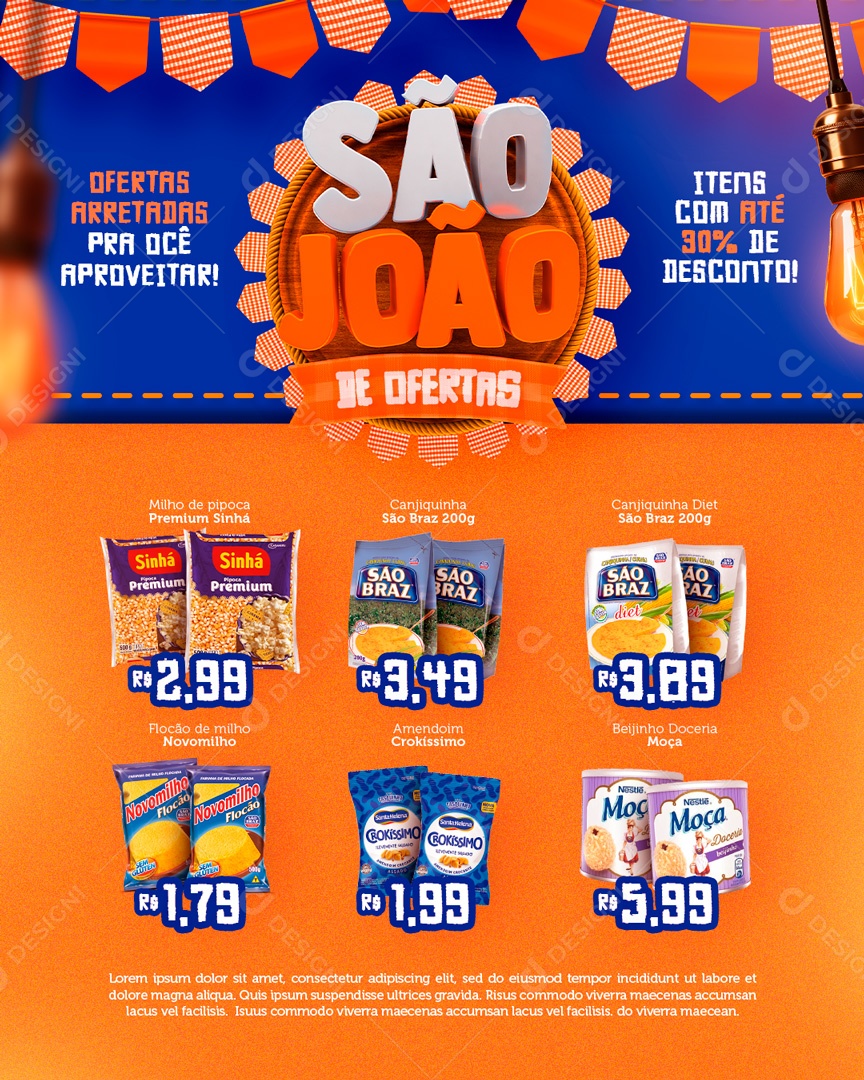 São João Ofertas Arretadas pra Oce Aproveitar Social Media PSD Editável