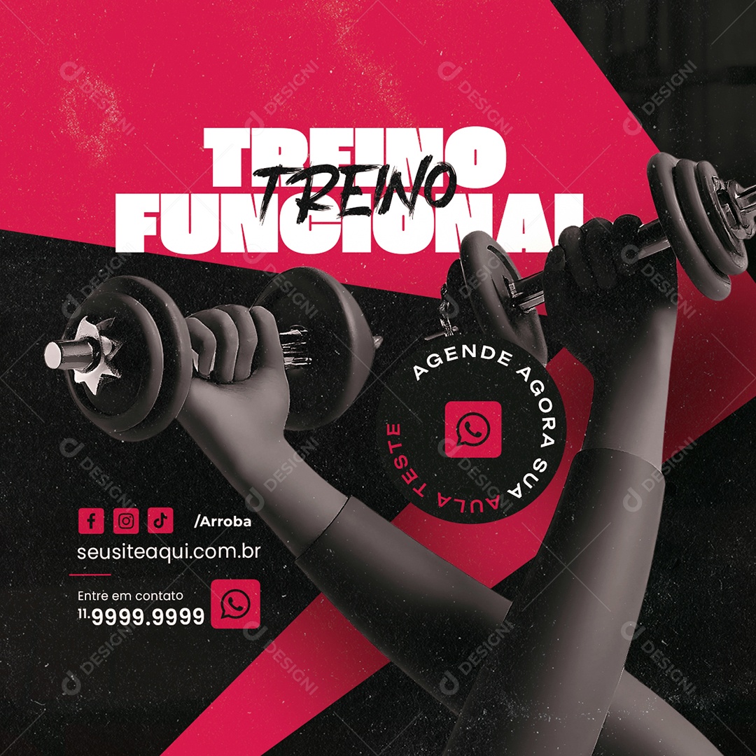 Personal Trainer Academia Treino Funcional Agenda Agora Social Media PSD Editável