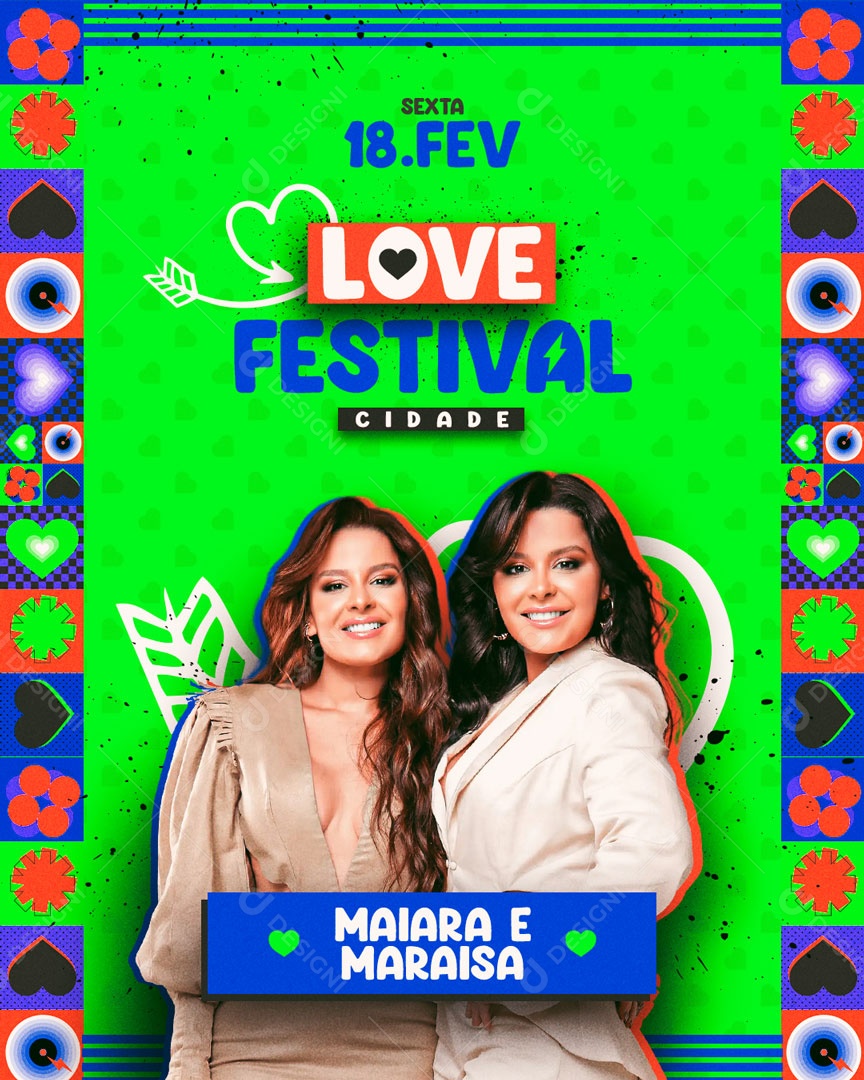 Evento Love Festival Maiara e Maraisa Social Media PSD Editável