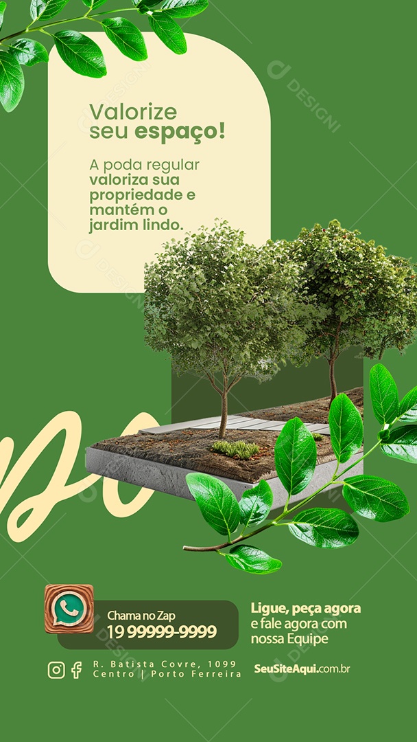 Story Poda de Árvore Valorize seu Espaço Social Media PSD Editável