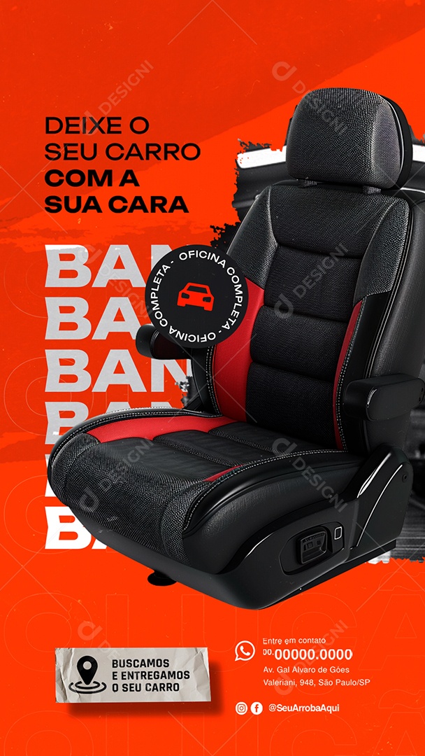 Story Oficina Deixe o Seu Carro Com a Sua Cara Social Media PSD Editável