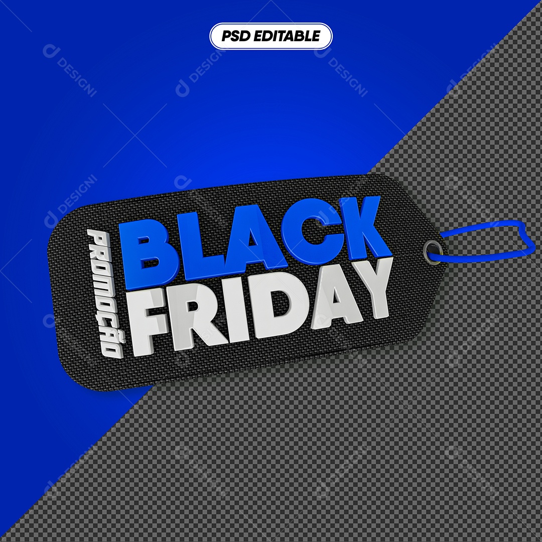 Etiqueta Black Friday 3D Para Composição PSD