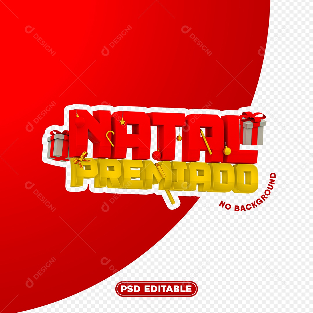 Selo 3D Natal Premiado Para Composição