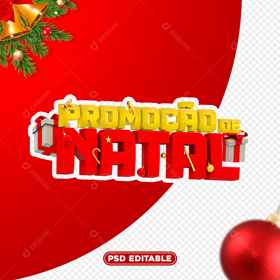Selo 3D Promoção de Natal Para Composição