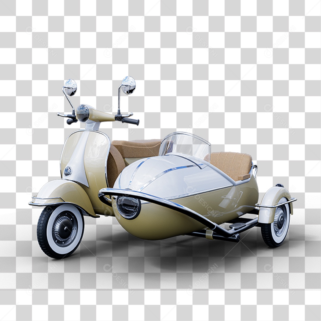 Elemento 3D Motocicleta de Passeio PNG Transparente