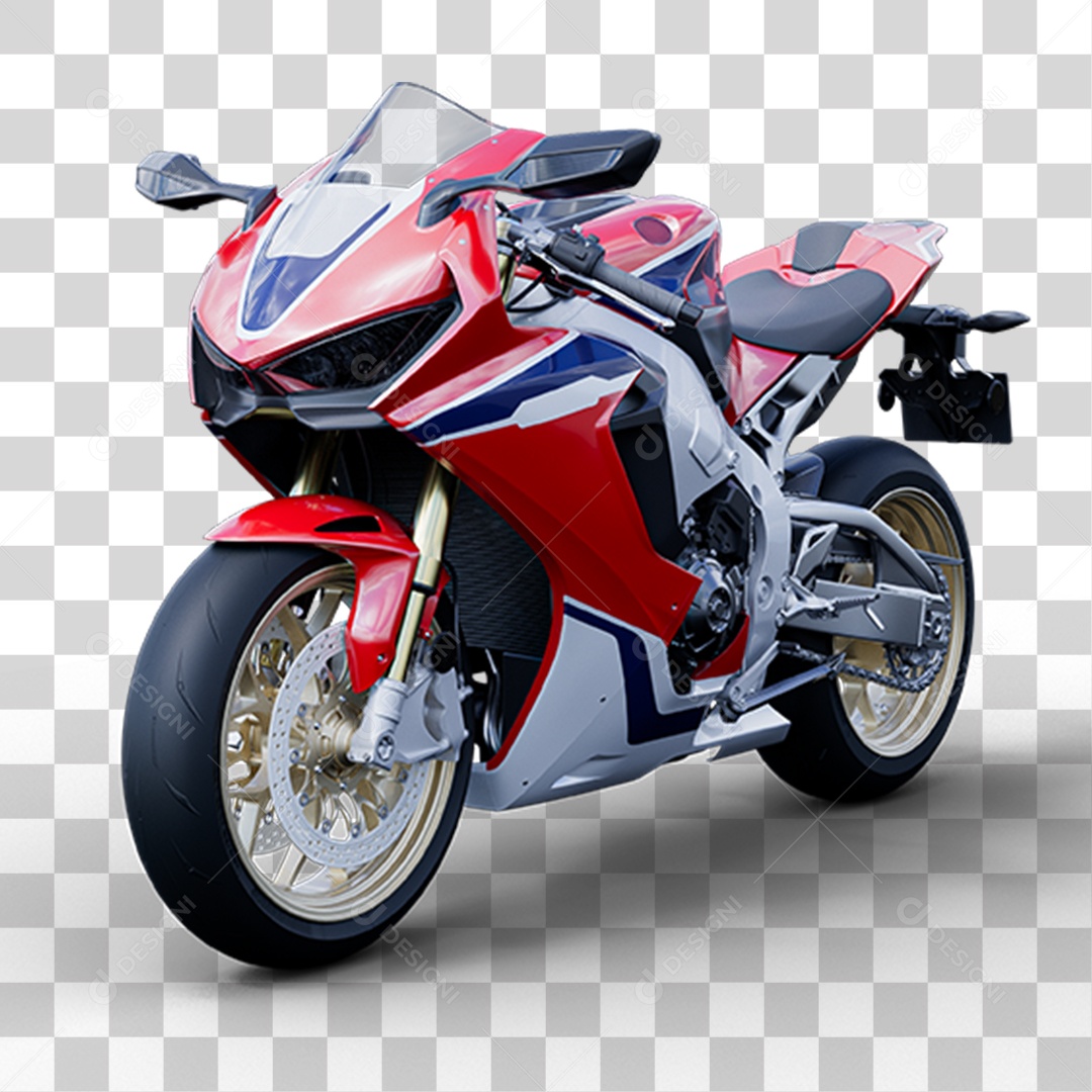 Elemento 3D Motocicleta de Passeio PNG Transparente