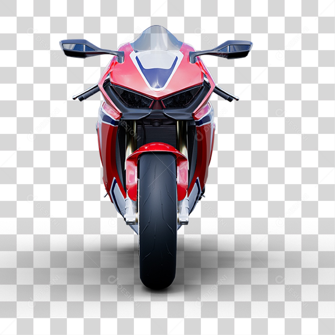 Elemento 3D Motocicleta de Passeio PNG Transparente