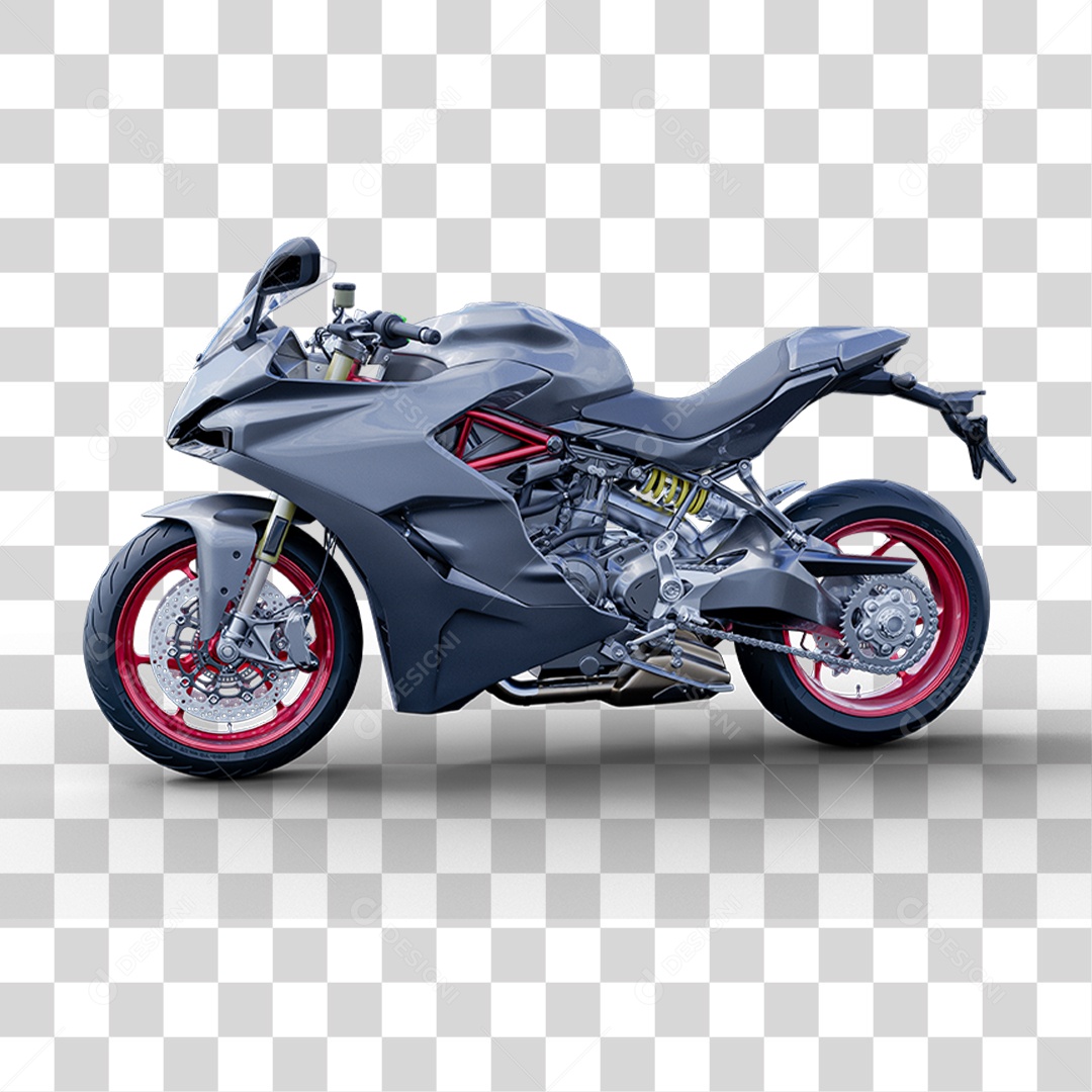 Elemento 3D Motocicleta de Passeio PNG Transparente