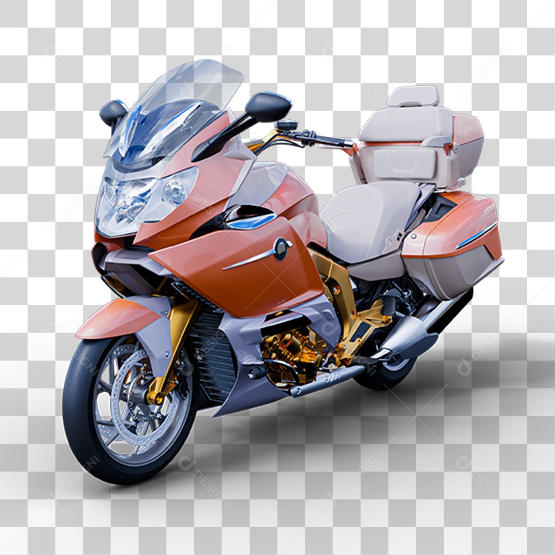 Elemento 3D Motocicleta de Passeio PNG Transparente