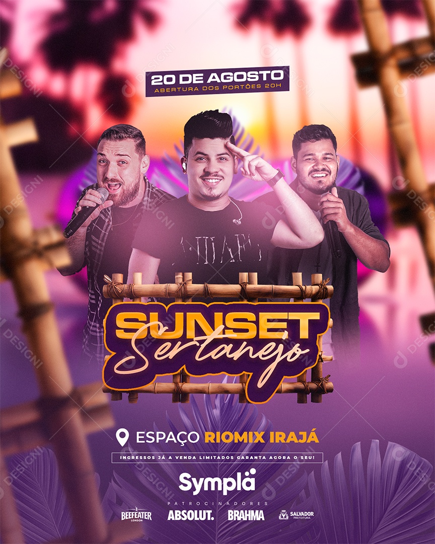 Flyer Sunset Sertanejo Social Media PSD Editável