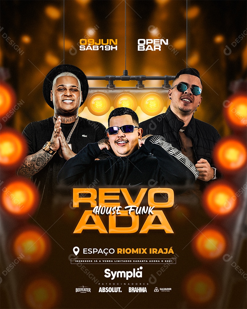 Flyer Revoada House Funk Social Media PSD Editável