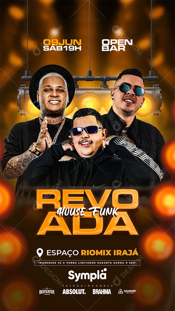 Story Flyer Revoada House Funk Social Media PSD Editável