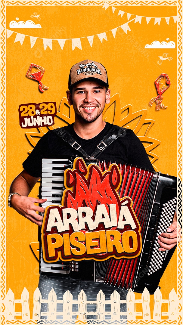 Story Flyer Arraiá Piseiro Social Media PSD Editável
