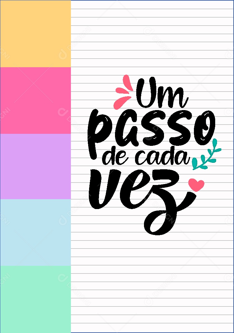 Lettering Um Passo de Cada Vez Vetor EPS