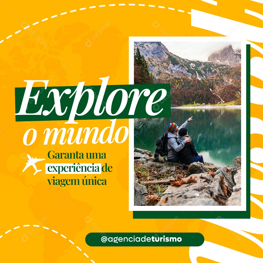 Agência de Viagens Explore o Mundo Social Media PSD Editável