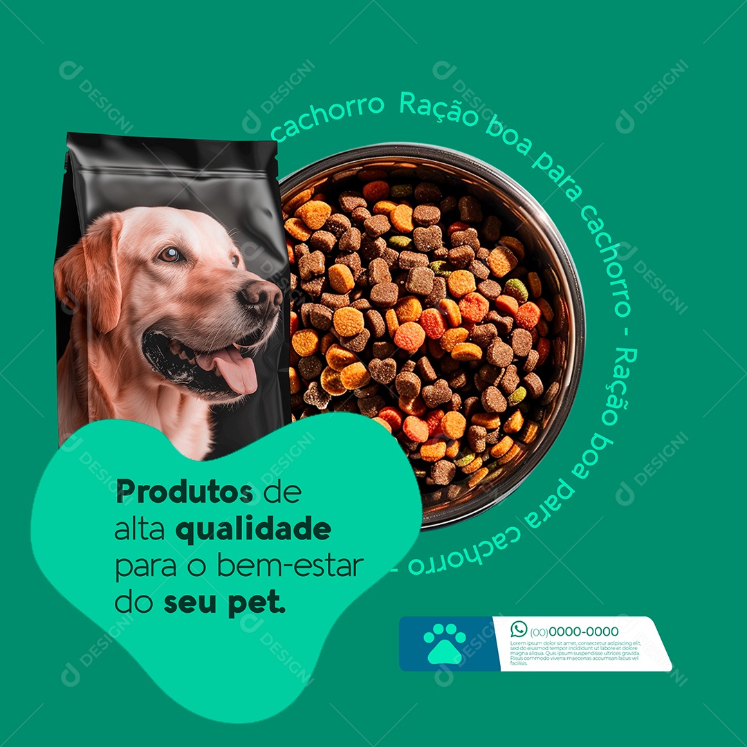 Produtos de Alta Qualidade para o Bem-Estar do seu Pet Social Media PSD Editável