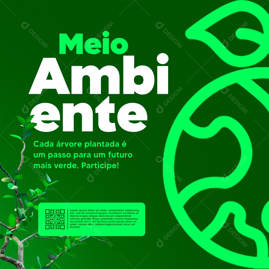 Dia do Meio Ambiente 05 de Junho Cada Árvore Plantada é um Passo Social Media PSD Editável