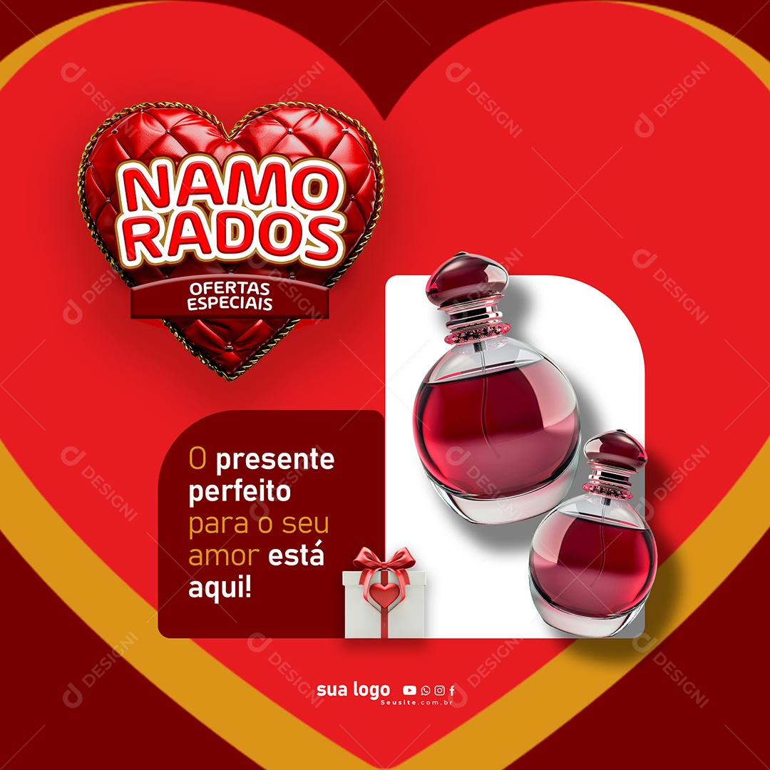 Namorados Ofertas Especiais o Presente Perfeito para seu Amor Está Aqui Social Media PSD Editável