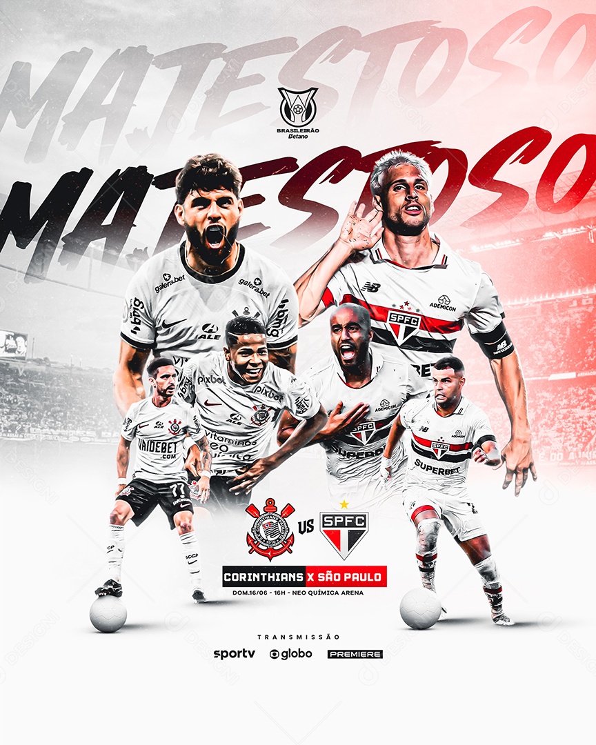 Futebol Corinthians X São Paulo Social Media PSD Editável