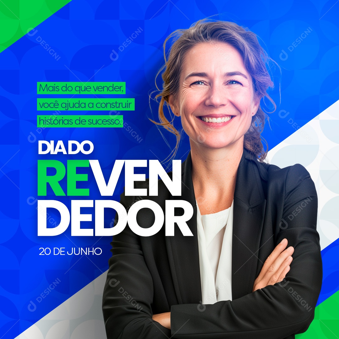 Dia do Revendedor 20 de Junho mais do que Vender Social Media PSD Editável