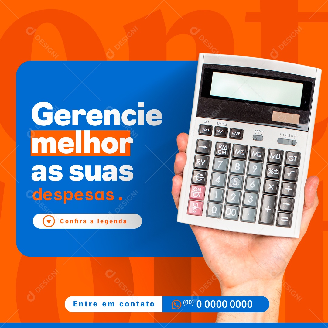 Contabilidade Gerencie Melhor as Suas Despesas Social Media PSD Editável