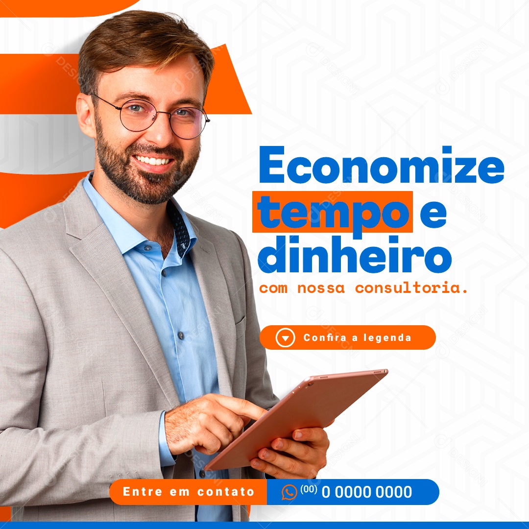 Contabilidade Economize Tempo e Dinheiro Social Media PSD Editável