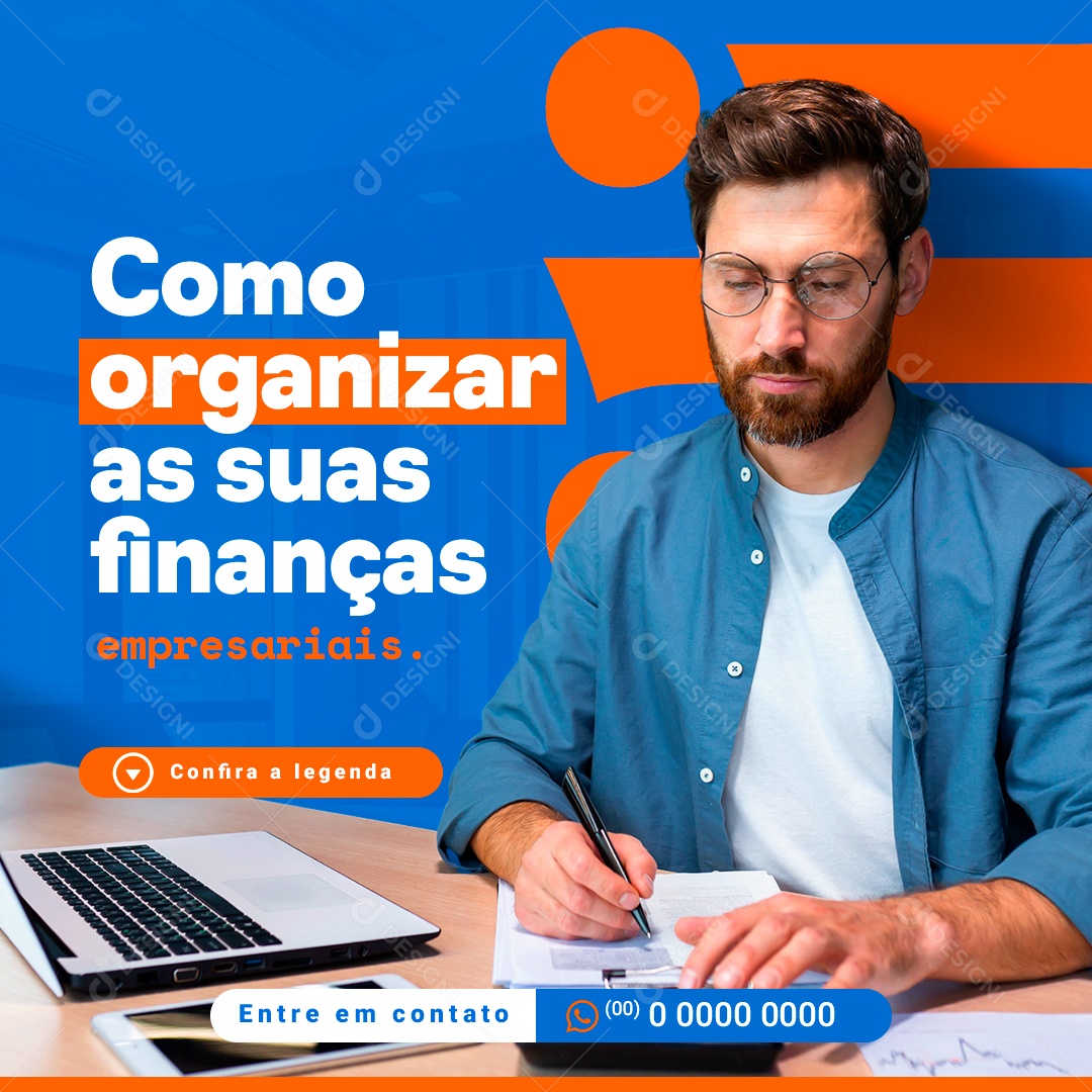Contabilidade Como Organizar as Suas Finanças Social Media PSD Editável