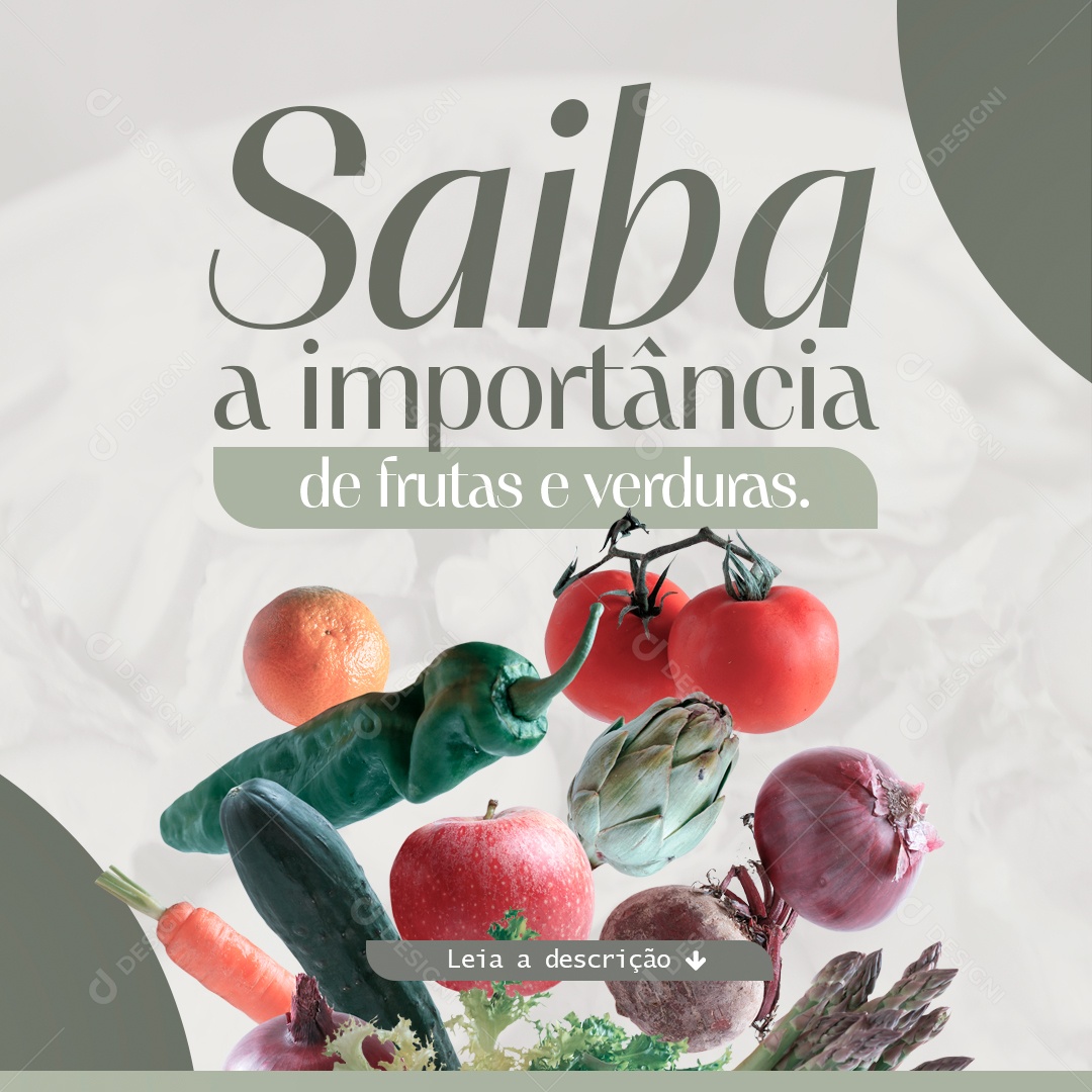 Nutricionista Saiba a Importância de Frutas e Verduras Social Media PSD Editável