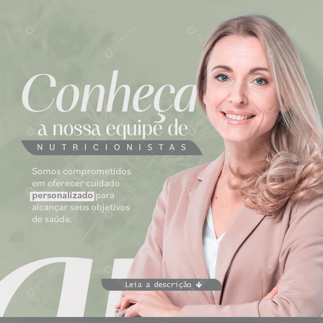 Nutricionista Conheça a Nossa Equipe de Nutricionistas Social Media PSD Editável