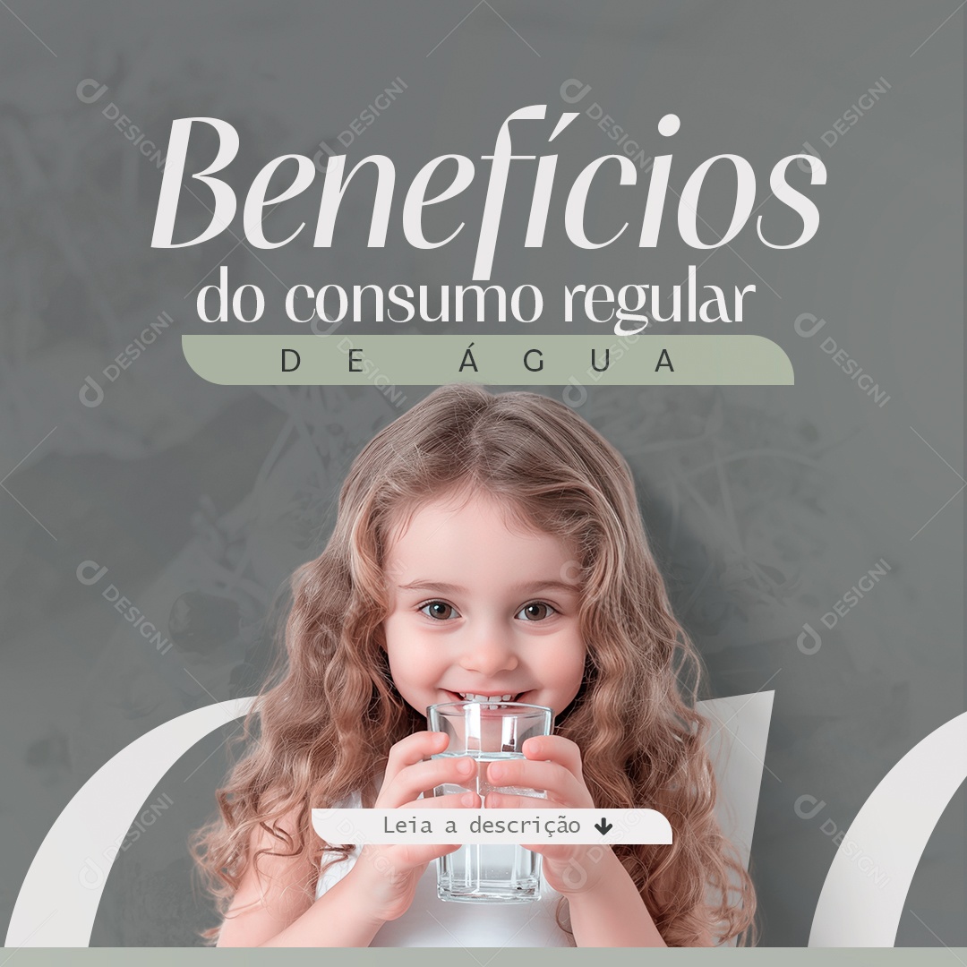Nutricionista Benefícios do Consumo Regular de Água Social Media PSD Editável