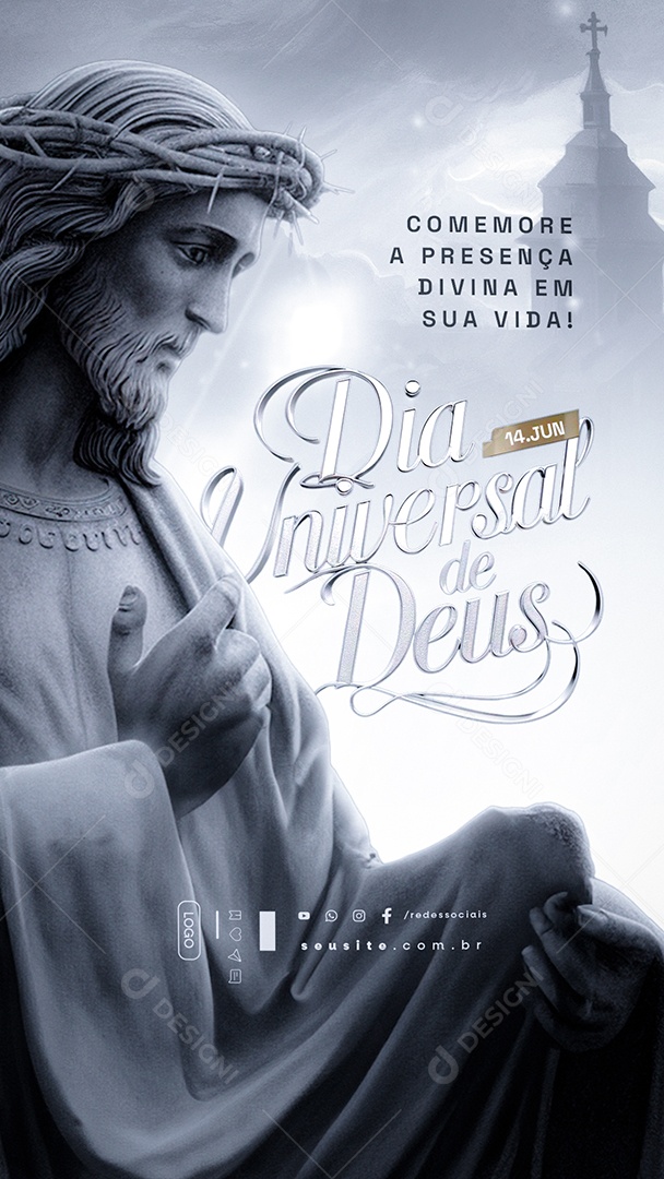 Story Dia Universal de Deus 14 de Junho Social Media PSD Editável