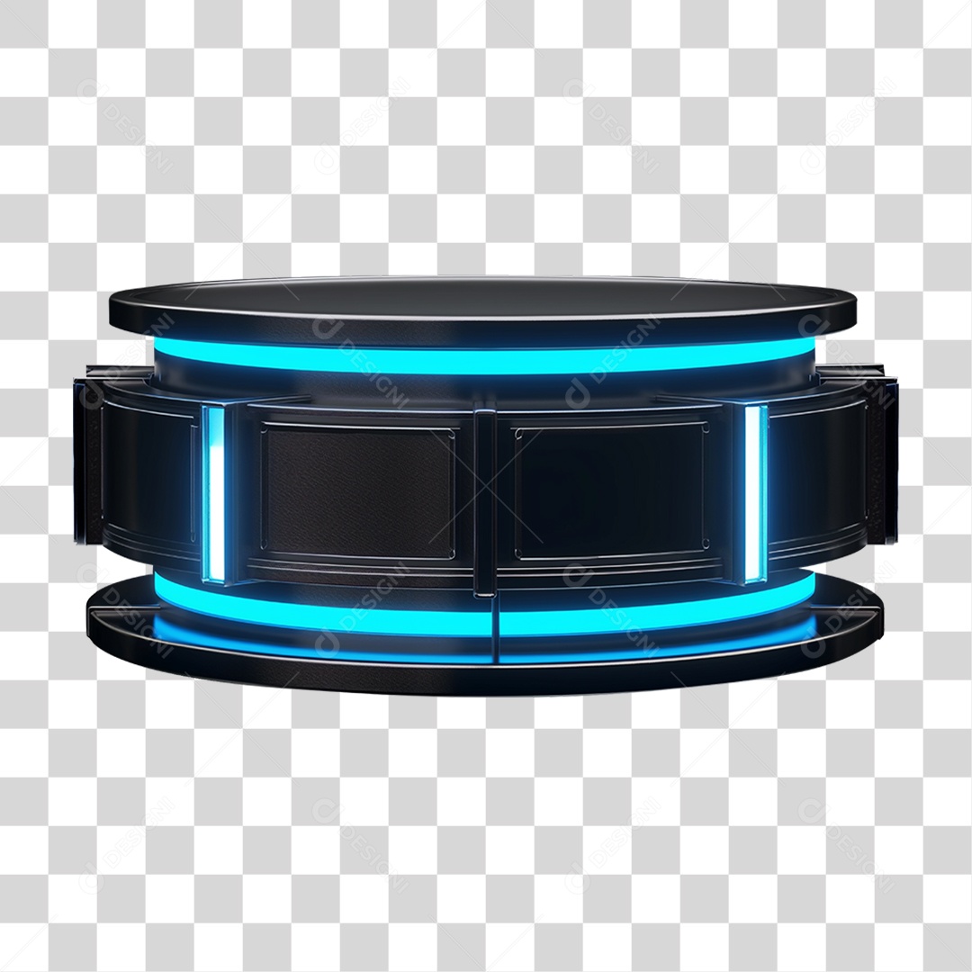 Elemento 3D Pódio Neon Para Composição PNG Transparente