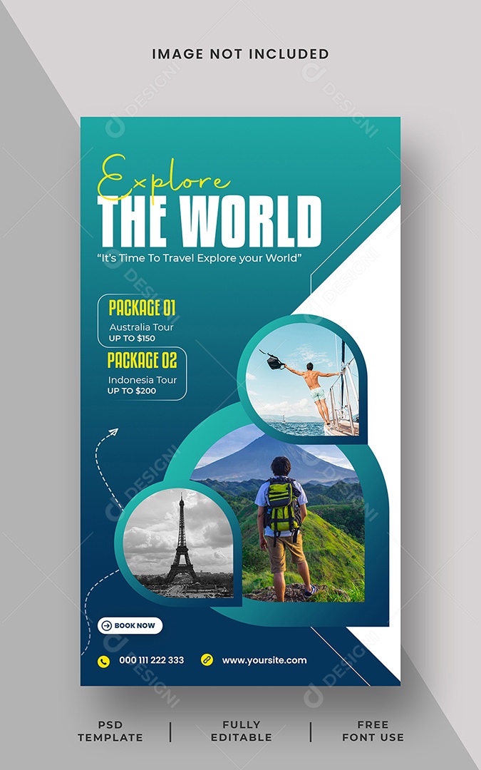 Story Agência de Viagem Explore o Mundo Social Media PSD Editável
