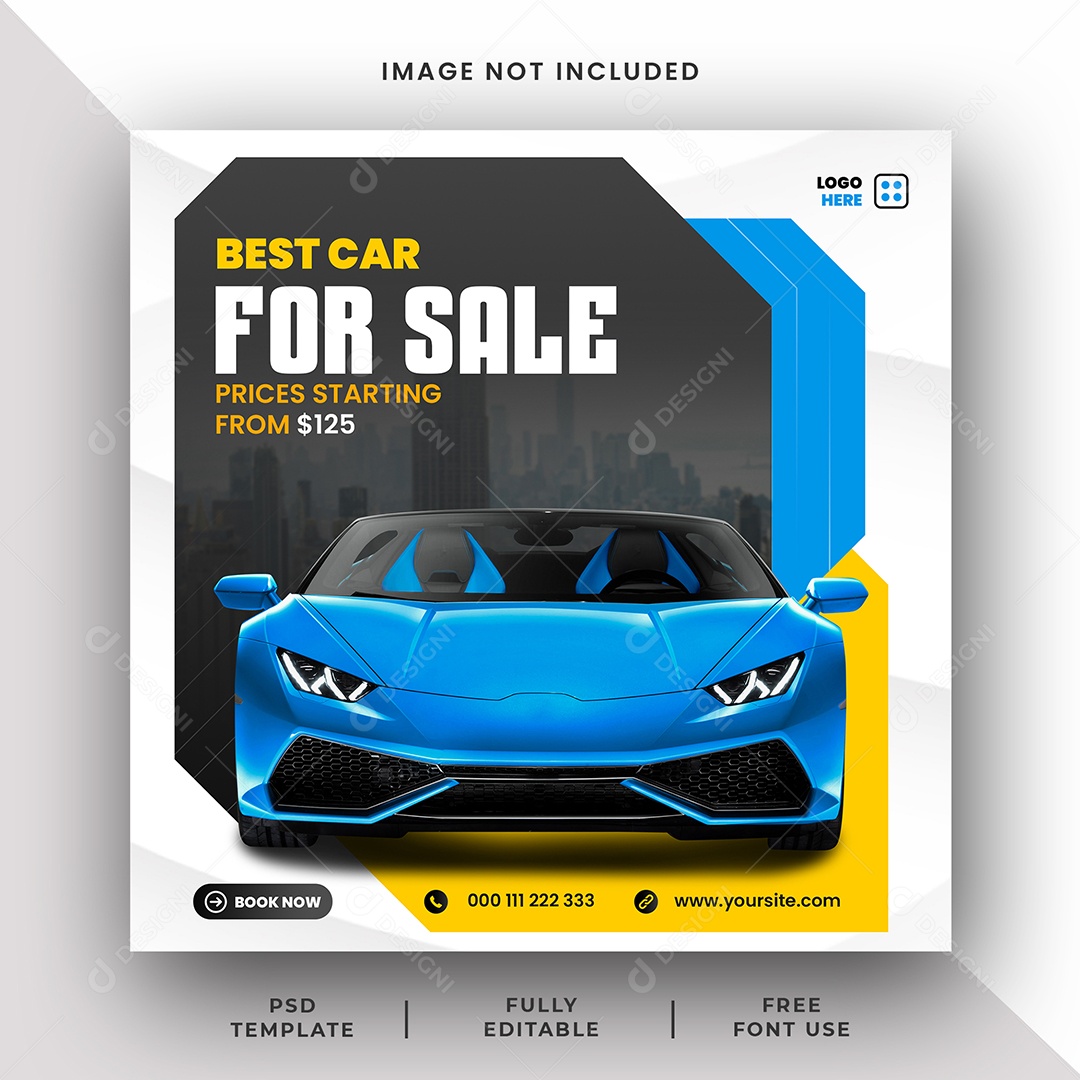Concessionária Melhores Carros Para Venda Social Media PSD Editável