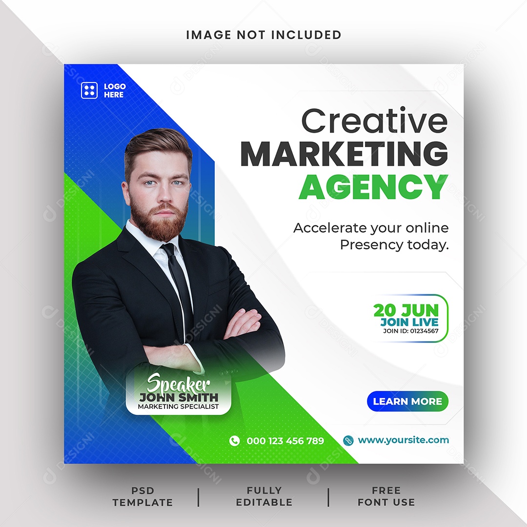 Agência Marketing Social Media PSD Editável