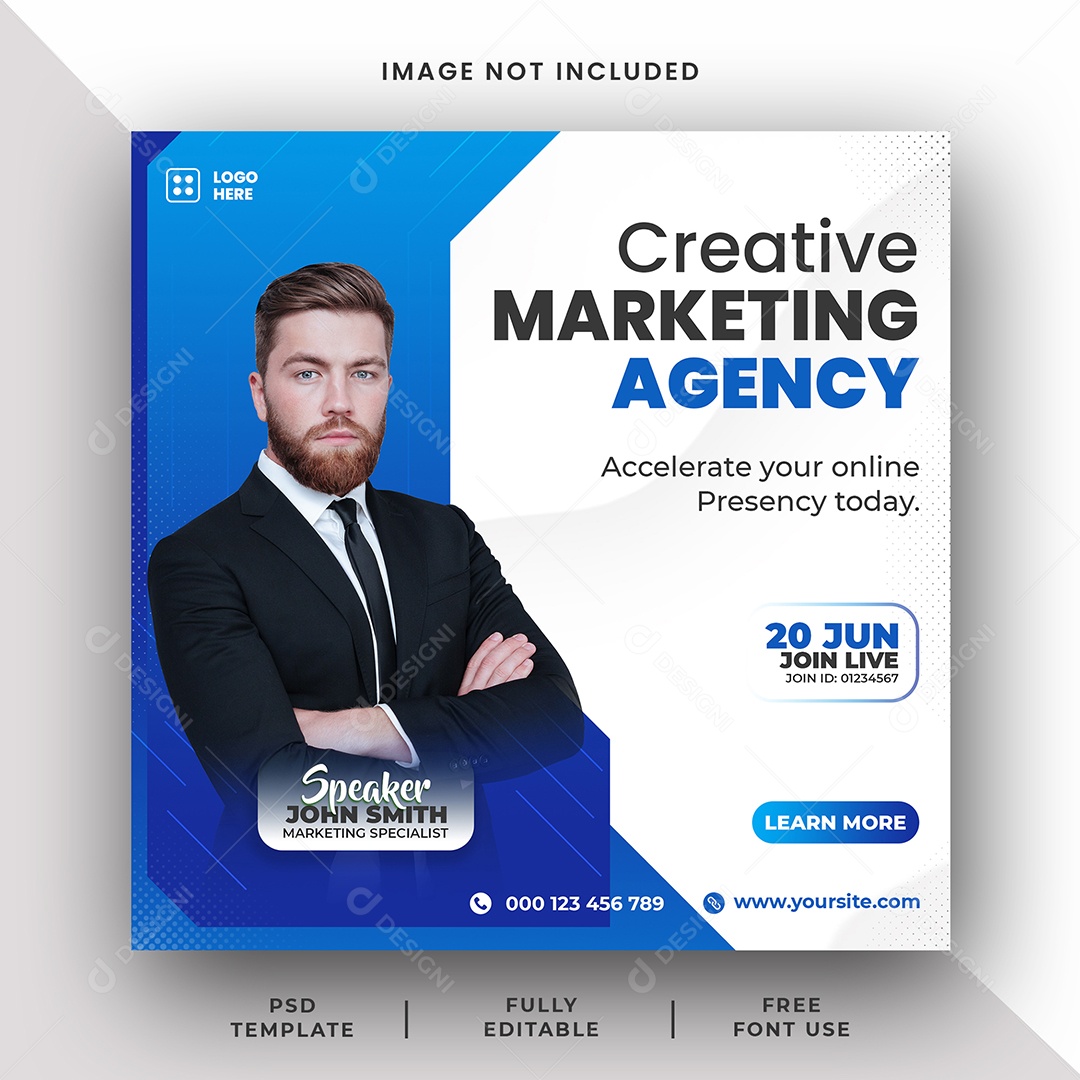 Agência Marketing Digital Social Media PSD Editável