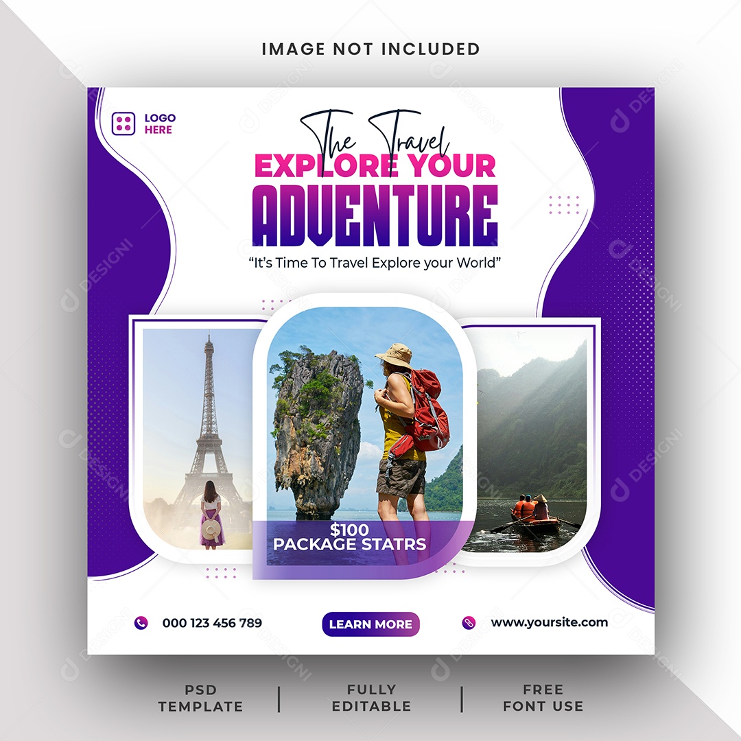 Agência de Viagem Social Media PSD Editável