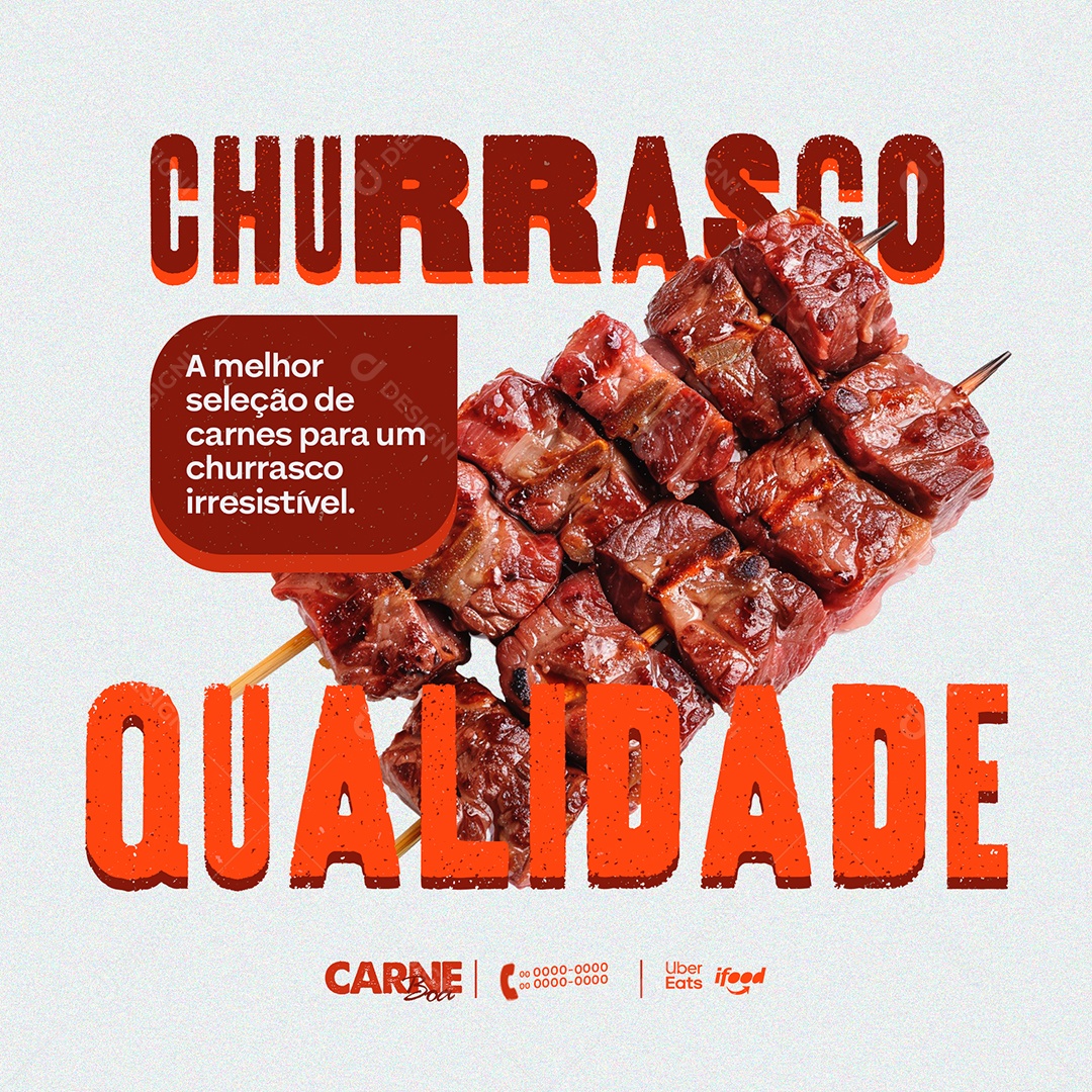 Churrasco a Melhor Seleção de Carnes Social Media PSD Editável