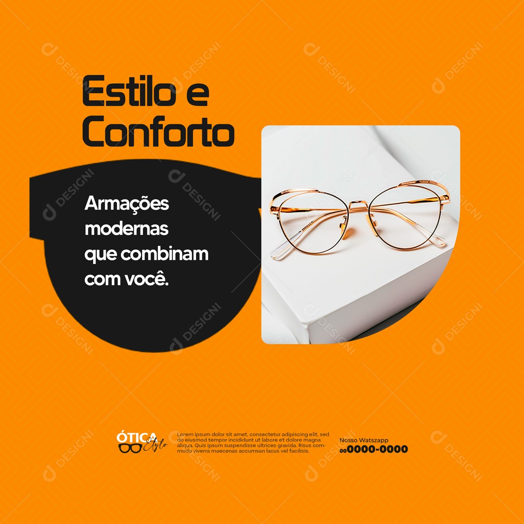 Estilo e Conforto Armações Modernas que Combinam com Você Social Media PSD Editável