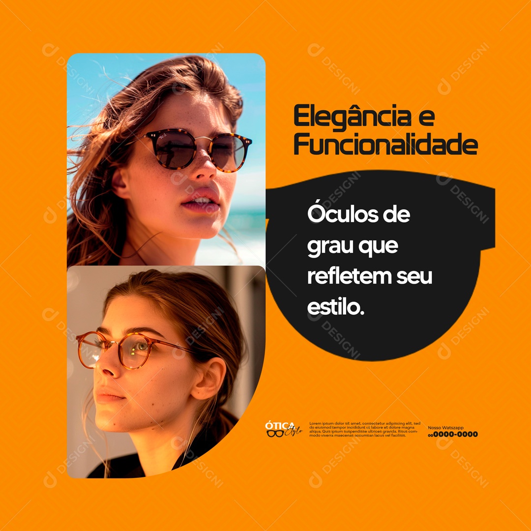 Elegância e Funcionalidade Óculos de Grau que Refletem seu Estilo Social Media PSD Editável