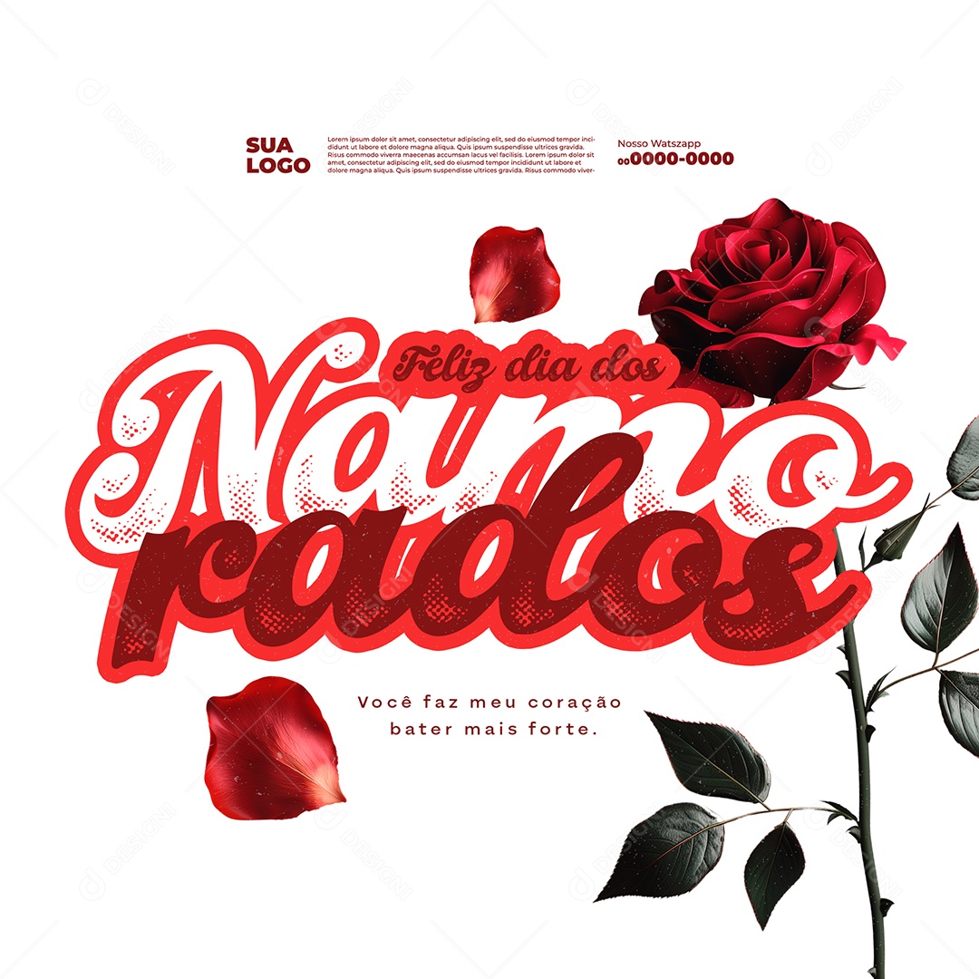 Dia dos Namorados 12 de Junho Você Faz meu Coração Bater mais Forte Social Media PSD Editável