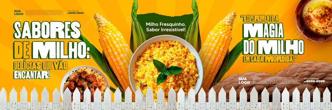 Carrossel Sabores de Milho Delícias que vão Encantar Social Media PSD Editável
