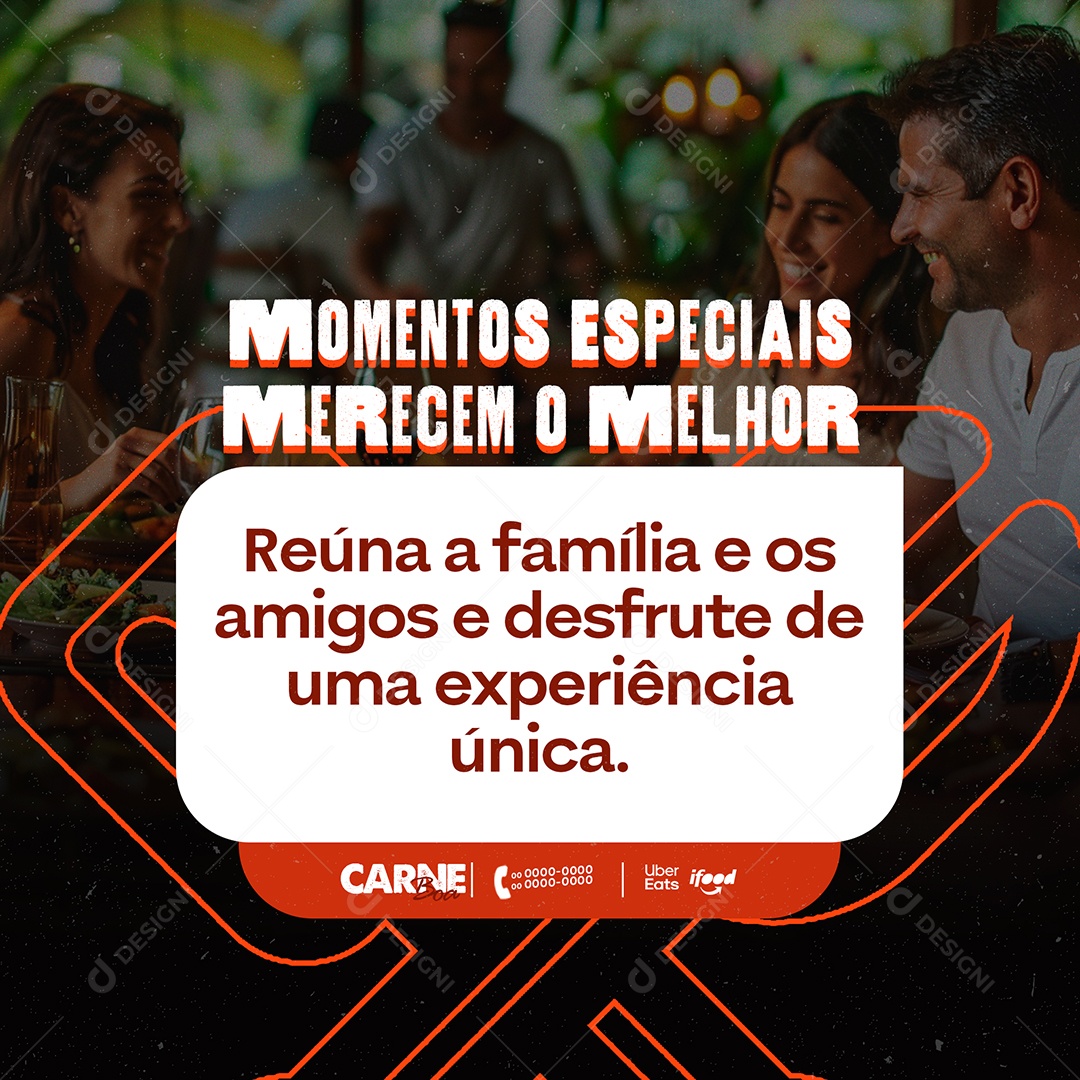 Momentos Especiais Merecem o Melhor Social Media PSD Editável