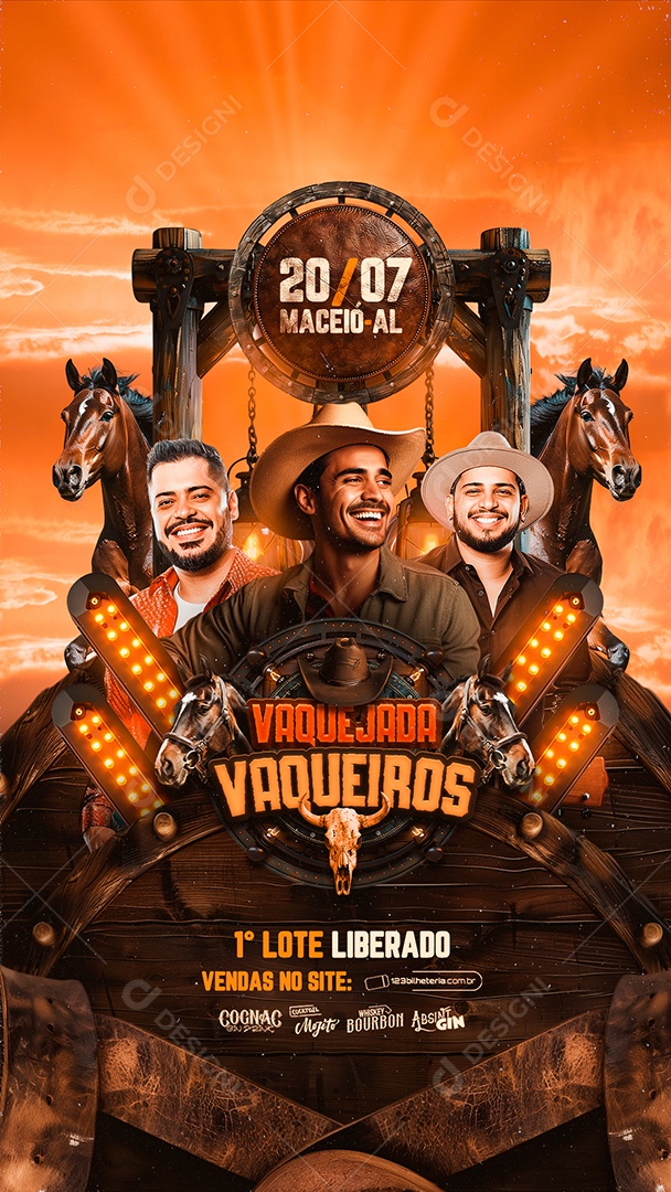 Story Flyer Vaquejada Vaqueiros Social Media PSD Editável